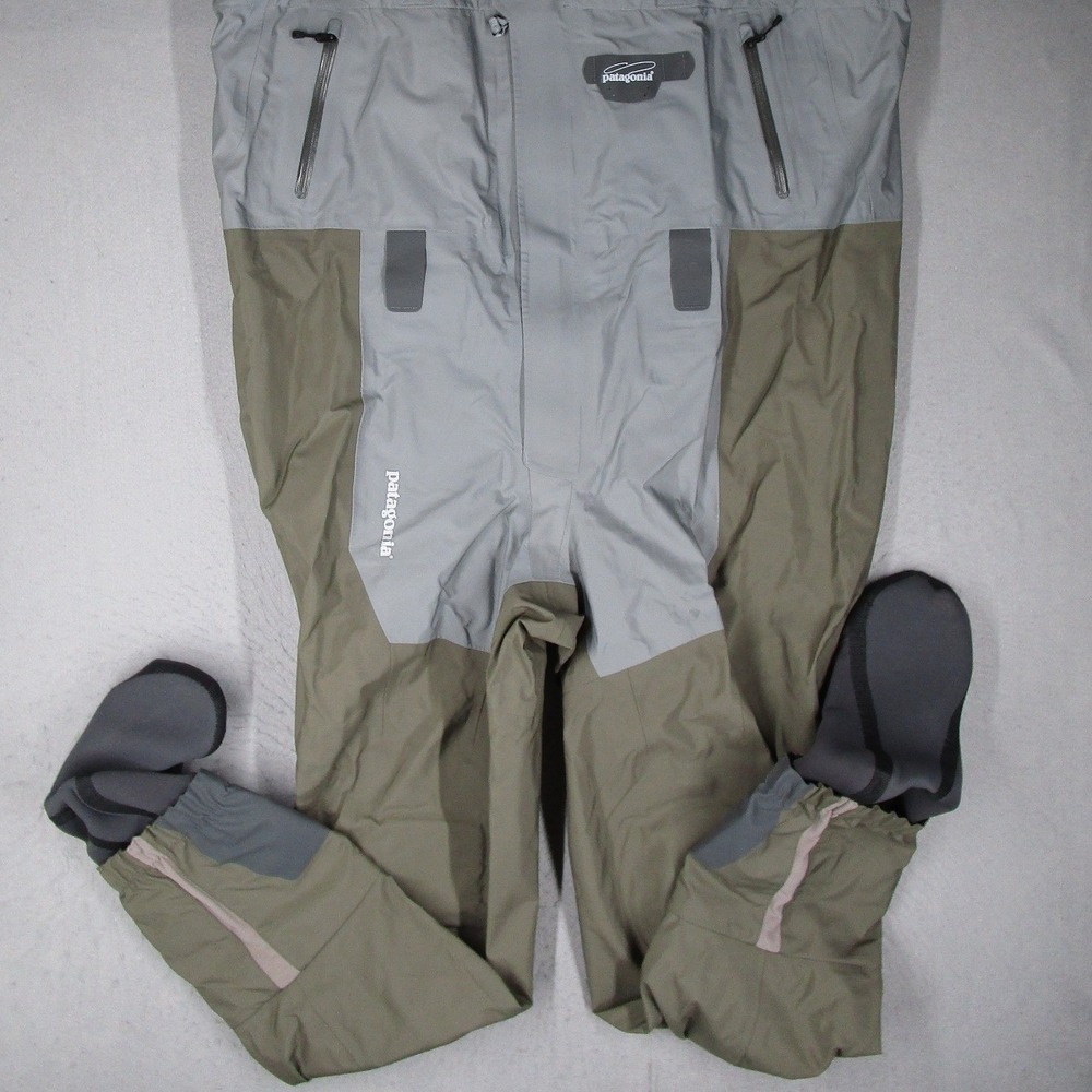 Patagonia Men's Olive Green and Light Gray Chest Waders